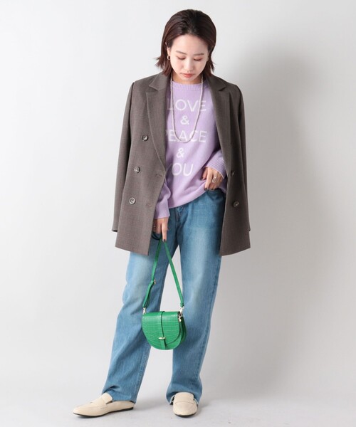 NOLLEY’S（ノーリーズ）の「ロゴジャガードプルオーバーニット（ニット/セーター・レディース・ブラック/ベージュ/ラベンダー/ネイビー・38）」の9枚目の写真