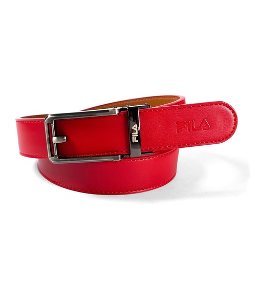 FILA(フィラ)の「【FILA/フィラ】ブランドロゴ カジュアル スマート ロックベルト(ベルト・メンズ・レッド/ネイビー/チョコ/ホワイト/ブラウン/ブラック・FREE)」の1枚目の写真