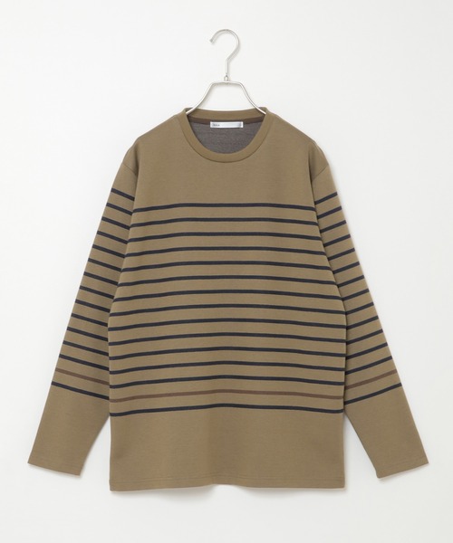 ikka（イッカ）の「WジャガードボーダーロンT（Tシャツ/カットソー・メンズ・ホワイト/ブラック/ネイビー/オリーブ・S/M/L/XL）」の3枚目の写真