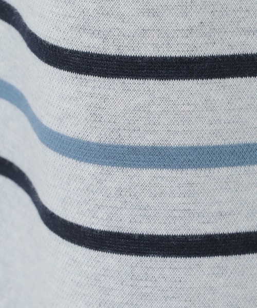 ikka（イッカ）の「WジャガードボーダーロンT（Tシャツ/カットソー・メンズ・ホワイト/ブラック/ネイビー/オリーブ・S/M/L/XL）」の7枚目の写真