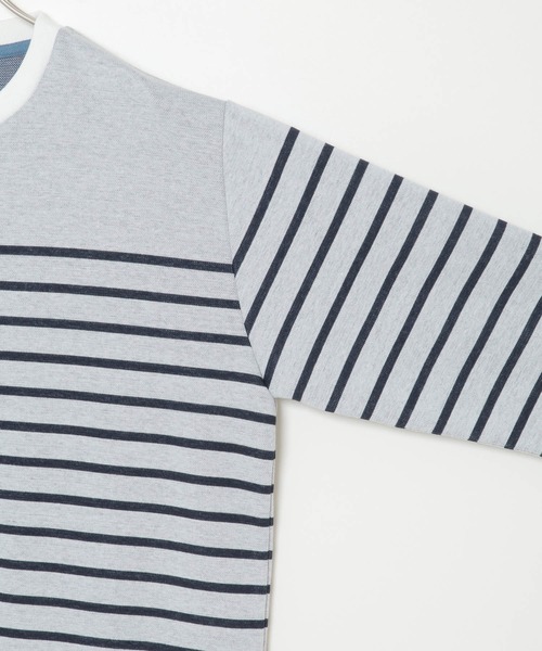 ikka（イッカ）の「WジャガードボーダーロンT（Tシャツ/カットソー・メンズ・ホワイト/ブラック/ネイビー/オリーブ・S/M/L/XL）」の8枚目の写真