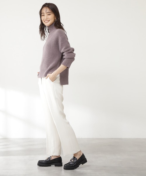 N.(N. Natural Beauty Basic)(エヌエヌナチュラルビューティーベーシック)の「◆ウォッシャブルフォックス混ハイネックニット(ニット/セーター・レディース・ネイビー/アイボリー/モカ/ピンク・MEDIUM)」の10枚目の写真