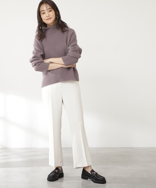 N.(N. Natural Beauty Basic)(エヌエヌナチュラルビューティーベーシック)の「◆ウォッシャブルフォックス混ハイネックニット(ニット/セーター・レディース・ネイビー/アイボリー/モカ/ピンク・MEDIUM)」の8枚目の写真