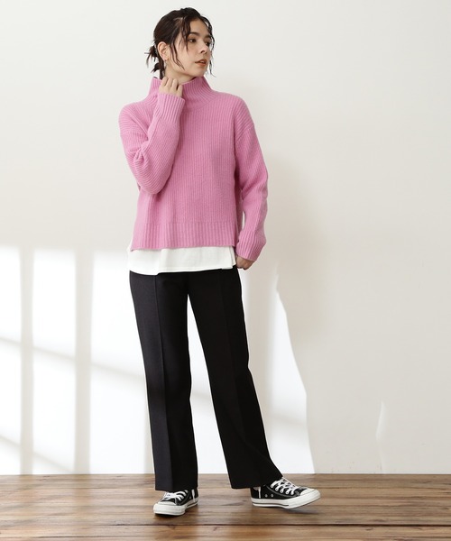 N.(N. Natural Beauty Basic)(エヌエヌナチュラルビューティーベーシック)の「◆ウォッシャブルフォックス混ハイネックニット(ニット/セーター・レディース・ネイビー/アイボリー/モカ/ピンク・MEDIUM)」の15枚目の写真