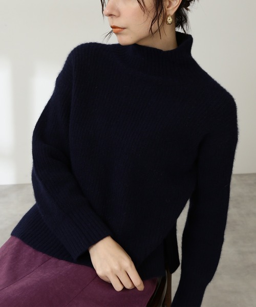 N.(N. Natural Beauty Basic)(エヌエヌナチュラルビューティーベーシック)の「◆ウォッシャブルフォックス混ハイネックニット(ニット/セーター・レディース・ネイビー/アイボリー/モカ/ピンク・MEDIUM)」の14枚目の写真