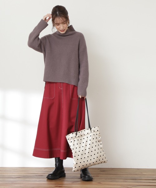 N.(N. Natural Beauty Basic)(エヌエヌナチュラルビューティーベーシック)の「◆ウォッシャブルフォックス混ハイネックニット(ニット/セーター・レディース・ネイビー/アイボリー/モカ/ピンク・MEDIUM)」の18枚目の写真