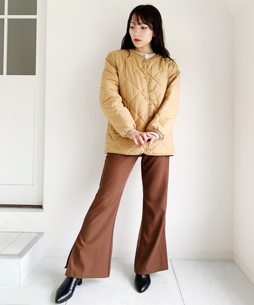 CLEA（クレア）の「ノーカラーダウンジャケット（ダウンジャケット/コート・レディース・ベージュ/アイボリー・FREE）」の13枚目の写真