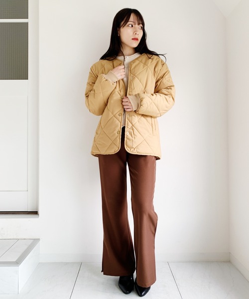 CLEA（クレア）の「ノーカラーダウンジャケット（ダウンジャケット/コート・レディース・ベージュ/アイボリー・FREE）」の20枚目の写真