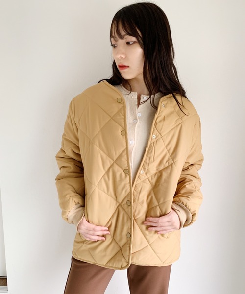 CLEA（クレア）の「ノーカラーダウンジャケット（ダウンジャケット/コート・レディース・ベージュ/アイボリー・FREE）」の19枚目の写真