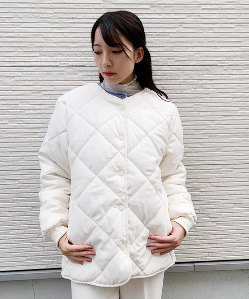 CLEA（クレア）の「ノーカラーダウンジャケット（ダウンジャケット/コート・レディース・ベージュ/アイボリー・FREE）」の15枚目の写真