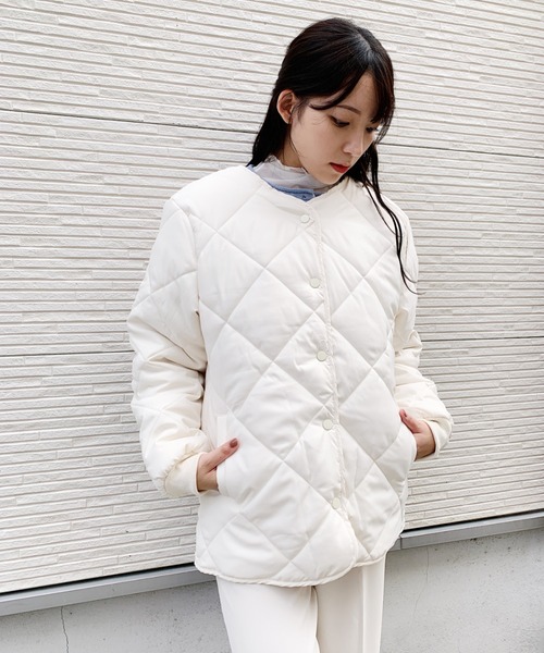 CLEA（クレア）の「ノーカラーダウンジャケット（ダウンジャケット/コート・レディース・ベージュ/アイボリー・FREE）」の22枚目の写真