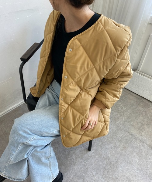 CLEA（クレア）の「ノーカラーダウンジャケット（ダウンジャケット/コート・レディース・ベージュ/アイボリー・FREE）」の21枚目の写真