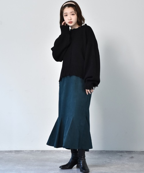 RETRO GIRL（レトロガール）の「スリットマーメイドスカート（スカート・レディース・ブラック/グリーン/アイボリー・FREE）」の11枚目の写真