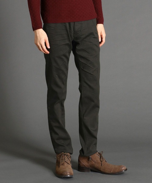 HIDEAWAYS NICOLE(ハイダウェイニコル)の「ヨコクロサテンストレッチ裏起毛パンツ(その他パンツ・メンズ・ブラック/オフホワイト/カーキ/モカ・SMALL/MEDIUM/LARGE/X-LARGE)」の1枚目の写真