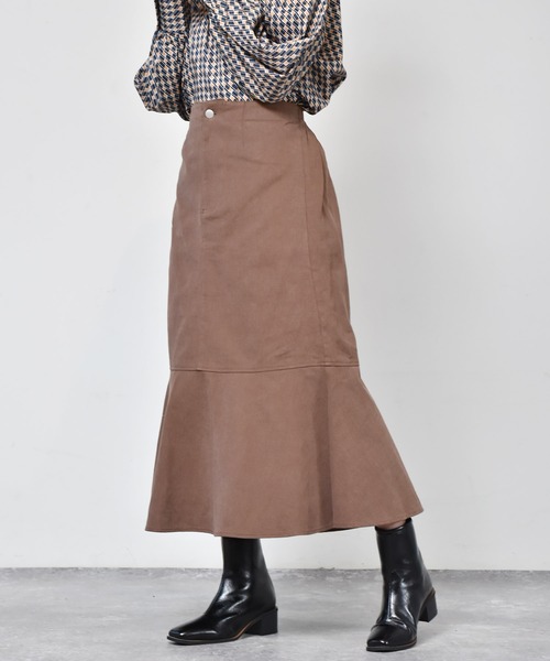 RETRO GIRL（レトロガール）の「起毛マーメイドスカート（スカート・レディース・ライトベージュ/マスタード/ブラック/ライトグリーン/インディゴブルー/ダークブラウン・FREE）」の3枚目の写真