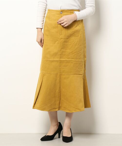 RETRO GIRL（レトロガール）の「起毛マーメイドスカート（スカート・レディース・ライトベージュ/マスタード/ブラック/ライトグリーン/インディゴブルー/ダークブラウン・FREE）」の10枚目の写真