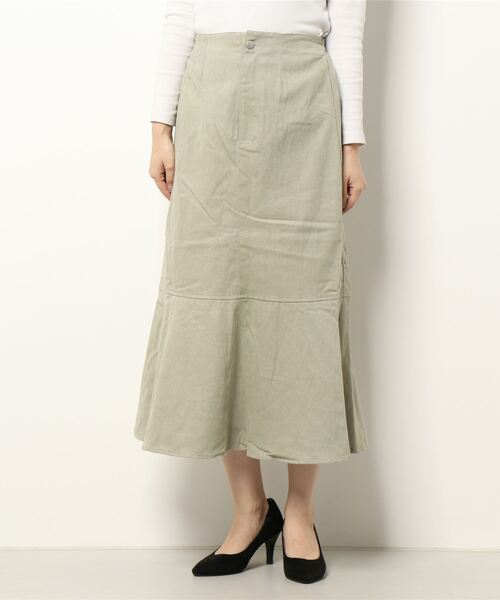 RETRO GIRL（レトロガール）の「起毛マーメイドスカート（スカート・レディース・ライトベージュ/マスタード/ブラック/ライトグリーン/インディゴブルー/ダークブラウン・FREE）」の9枚目の写真