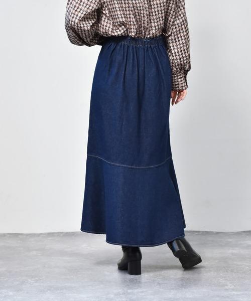 RETRO GIRL（レトロガール）の「起毛マーメイドスカート（スカート・レディース・ライトベージュ/マスタード/ブラック/ライトグリーン/インディゴブルー/ダークブラウン・FREE）」の16枚目の写真