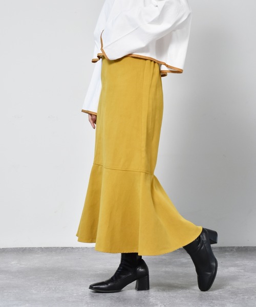 RETRO GIRL（レトロガール）の「起毛マーメイドスカート（スカート・レディース・ライトベージュ/マスタード/ブラック/ライトグリーン/インディゴブルー/ダークブラウン・FREE）」の15枚目の写真