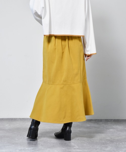 RETRO GIRL（レトロガール）の「起毛マーメイドスカート（スカート・レディース・ライトベージュ/マスタード/ブラック/ライトグリーン/インディゴブルー/ダークブラウン・FREE）」の14枚目の写真