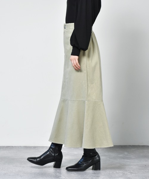 RETRO GIRL（レトロガール）の「起毛マーメイドスカート（スカート・レディース・ライトベージュ/マスタード/ブラック/ライトグリーン/インディゴブルー/ダークブラウン・FREE）」の19枚目の写真