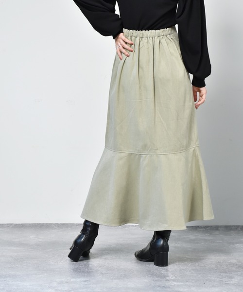 RETRO GIRL（レトロガール）の「起毛マーメイドスカート（スカート・レディース・ライトベージュ/マスタード/ブラック/ライトグリーン/インディゴブルー/ダークブラウン・FREE）」の18枚目の写真