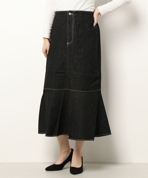 RETRO GIRL（レトロガール）の「起毛マーメイドスカート（スカート・レディース・ライトベージュ/マスタード/ブラック/ライトグリーン/インディゴブルー/ダークブラウン・FREE）」の13枚目の写真