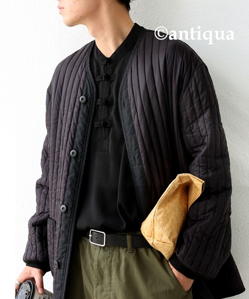 antiqua（アンティカ）の「とろみ生地でリラクシー！チャイナボタンシャツ（シャツ/ブラウス・メンズ・ブラック/エンジ/オフホワイト・FREE）」の18枚目の写真