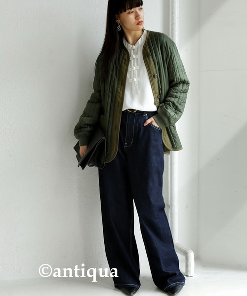 antiqua（アンティカ）の「とろみ生地でリラクシー！チャイナボタンシャツ（シャツ/ブラウス・メンズ・ブラック/エンジ/オフホワイト・FREE）」の12枚目の写真