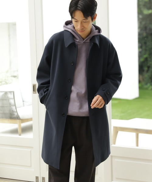 LAKOLE（ラコレ）の「ウーリーテックステンカラーコート / 953110（ステンカラーコート・メンズ・アッシュグレー/ブラック/ネイビー/ブラウン・SMALL/MEDIUM/LARGE）」の4枚目の写真