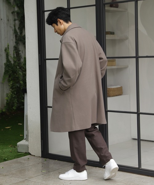 LAKOLE（ラコレ）の「ウーリーテックステンカラーコート / 953110（ステンカラーコート・メンズ・アッシュグレー/ブラック/ネイビー/ブラウン・SMALL/MEDIUM/LARGE）」の10枚目の写真