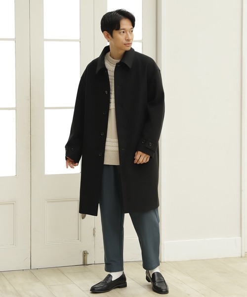 LAKOLE（ラコレ）の「ウーリーテックステンカラーコート / 953110（ステンカラーコート・メンズ・アッシュグレー/ブラック/ネイビー/ブラウン・SMALL/MEDIUM/LARGE）」の5枚目の写真