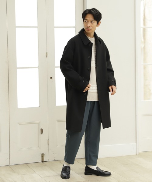 LAKOLE（ラコレ）の「ウーリーテックステンカラーコート / 953110（ステンカラーコート・メンズ・アッシュグレー/ブラック/ネイビー/ブラウン・SMALL/MEDIUM/LARGE）」の22枚目の写真