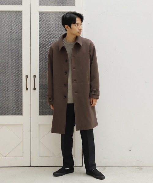 LAKOLE（ラコレ）の「ウーリーテックステンカラーコート / 953110（ステンカラーコート・メンズ・アッシュグレー/ブラック/ネイビー/ブラウン・SMALL/MEDIUM/LARGE）」の17枚目の写真