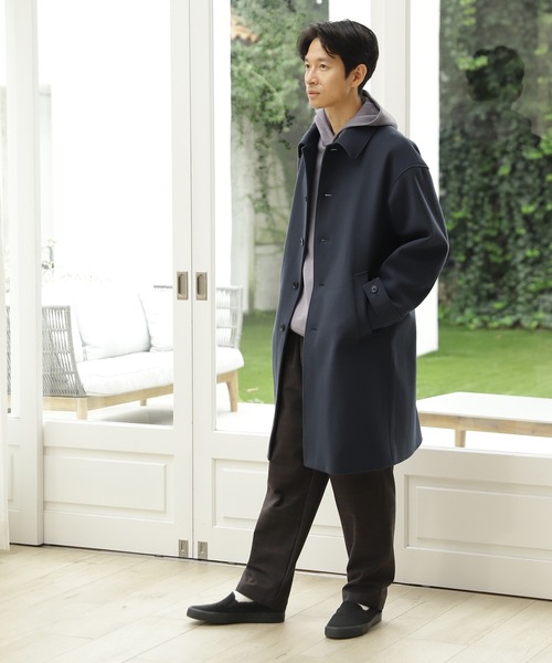 LAKOLE（ラコレ）の「ウーリーテックステンカラーコート / 953110（ステンカラーコート・メンズ・アッシュグレー/ブラック/ネイビー/ブラウン・SMALL/MEDIUM/LARGE）」の6枚目の写真