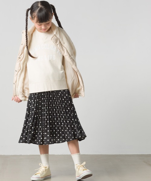 OMNES（オムネス）の「キッズ　ストレッチボア裾ドロストブルゾン（ブルゾン・キッズ・ブラック/アイボリー/キャメル・100/110/120/130/140）」の4枚目の写真