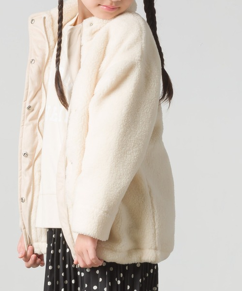 OMNES（オムネス）の「キッズ　ストレッチボア裾ドロストブルゾン（ブルゾン・キッズ・ブラック/アイボリー/キャメル・100/110/120/130/140）」の9枚目の写真