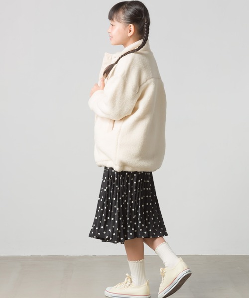 OMNES（オムネス）の「キッズ　ストレッチボア裾ドロストブルゾン（ブルゾン・キッズ・ブラック/アイボリー/キャメル・100/110/120/130/140）」の14枚目の写真