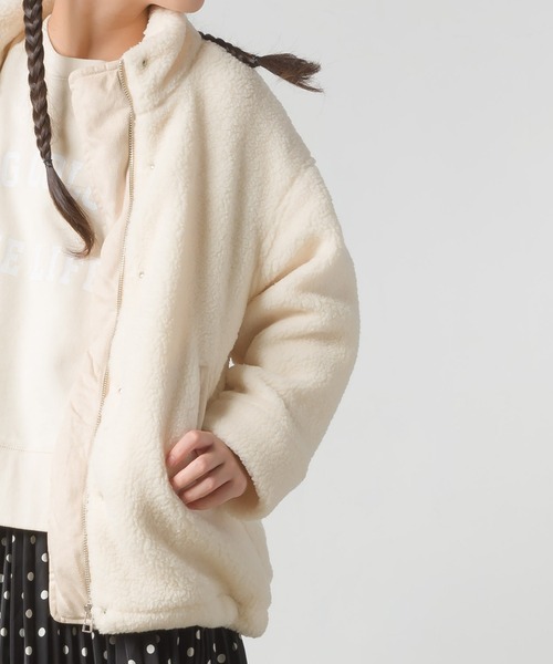 OMNES（オムネス）の「キッズ　ストレッチボア裾ドロストブルゾン（ブルゾン・キッズ・ブラック/アイボリー/キャメル・100/110/120/130/140）」の22枚目の写真