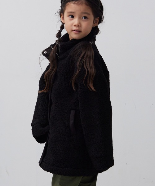 OMNES（オムネス）の「キッズ　ストレッチボア裾ドロストブルゾン（ブルゾン・キッズ・ブラック/アイボリー/キャメル・100/110/120/130/140）」の12枚目の写真
