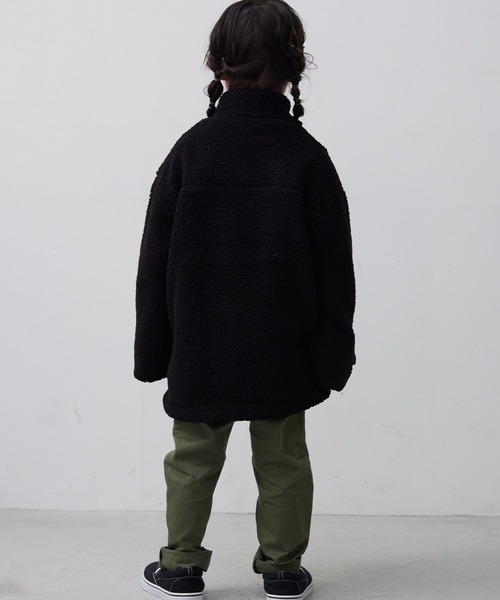 OMNES（オムネス）の「キッズ　ストレッチボア裾ドロストブルゾン（ブルゾン・キッズ・ブラック/アイボリー/キャメル・100/110/120/130/140）」の10枚目の写真