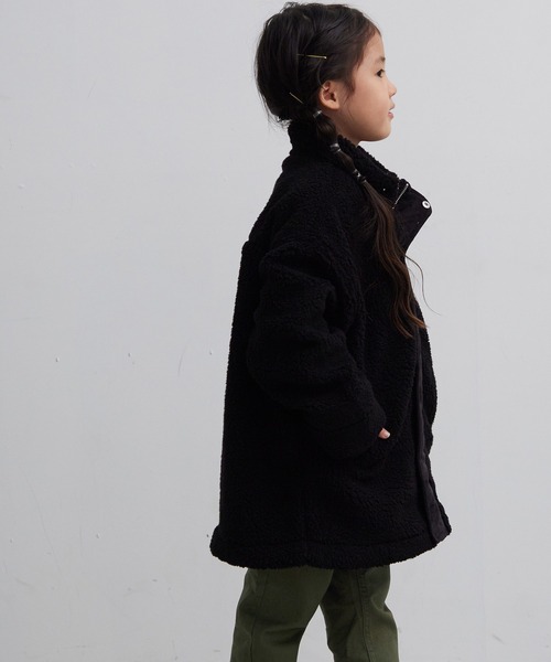 OMNES（オムネス）の「キッズ　ストレッチボア裾ドロストブルゾン（ブルゾン・キッズ・ブラック/アイボリー/キャメル・100/110/120/130/140）」の15枚目の写真