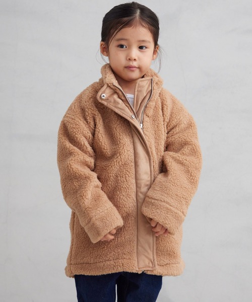 OMNES（オムネス）の「キッズ　ストレッチボア裾ドロストブルゾン（ブルゾン・キッズ・ブラック/アイボリー/キャメル・100/110/120/130/140）」の8枚目の写真