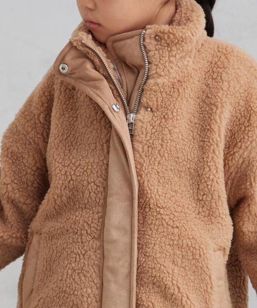 OMNES（オムネス）の「キッズ　ストレッチボア裾ドロストブルゾン（ブルゾン・キッズ・ブラック/アイボリー/キャメル・100/110/120/130/140）」の11枚目の写真