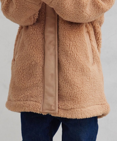 OMNES（オムネス）の「キッズ　ストレッチボア裾ドロストブルゾン（ブルゾン・キッズ・ブラック/アイボリー/キャメル・100/110/120/130/140）」の16枚目の写真