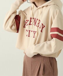 RAY CASSIN（レイカズン）の「袖ラインショート丈パーカー（Tシャツ/カットソー）」