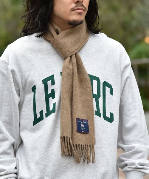 SHIPS（シップス）の「SHIPS: MOON ソリッドマフラー（マフラー・メンズ・ネイビー/グリーン/ダークグレー/キャメル/レンガ・ONE SIZE）」の7枚目の写真