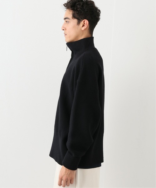 WRAPINKNOT（ラッピンノット）の「【WRAPINKNOT / ラッピンノット】バルキー ウール ハーフ ジップ ニット（ニット/セーター・メンズ・ブラック/アイボリー・3）」の5枚目の写真