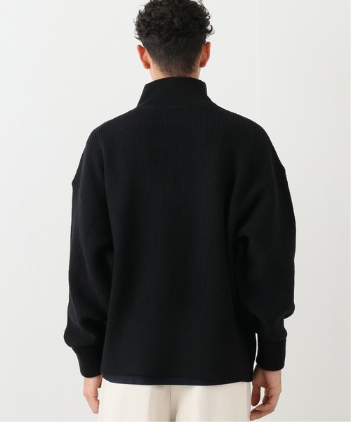 WRAPINKNOT（ラッピンノット）の「【WRAPINKNOT / ラッピンノット】バルキー ウール ハーフ ジップ ニット（ニット/セーター・メンズ・ブラック/アイボリー・3）」の6枚目の写真