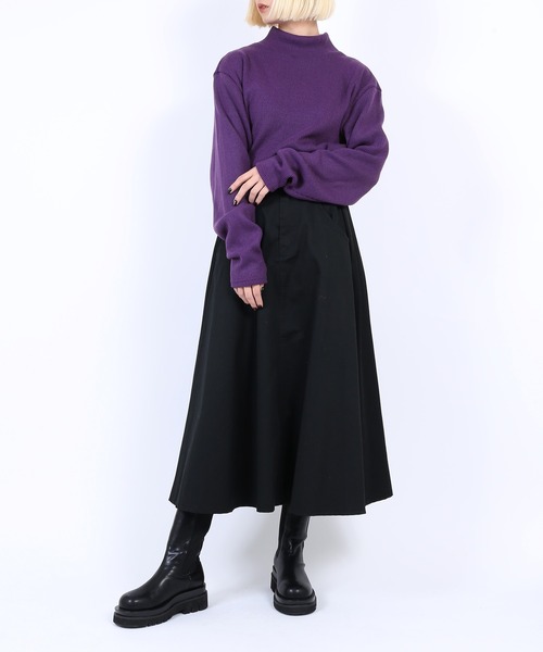 PUNYUS（プニュズ）の「リブハイネックニット（ニット/セーター・レディース・グリーン/パープル/ブラック/オレンジ/オフホワイト・3/4/2/1）」の7枚目の写真